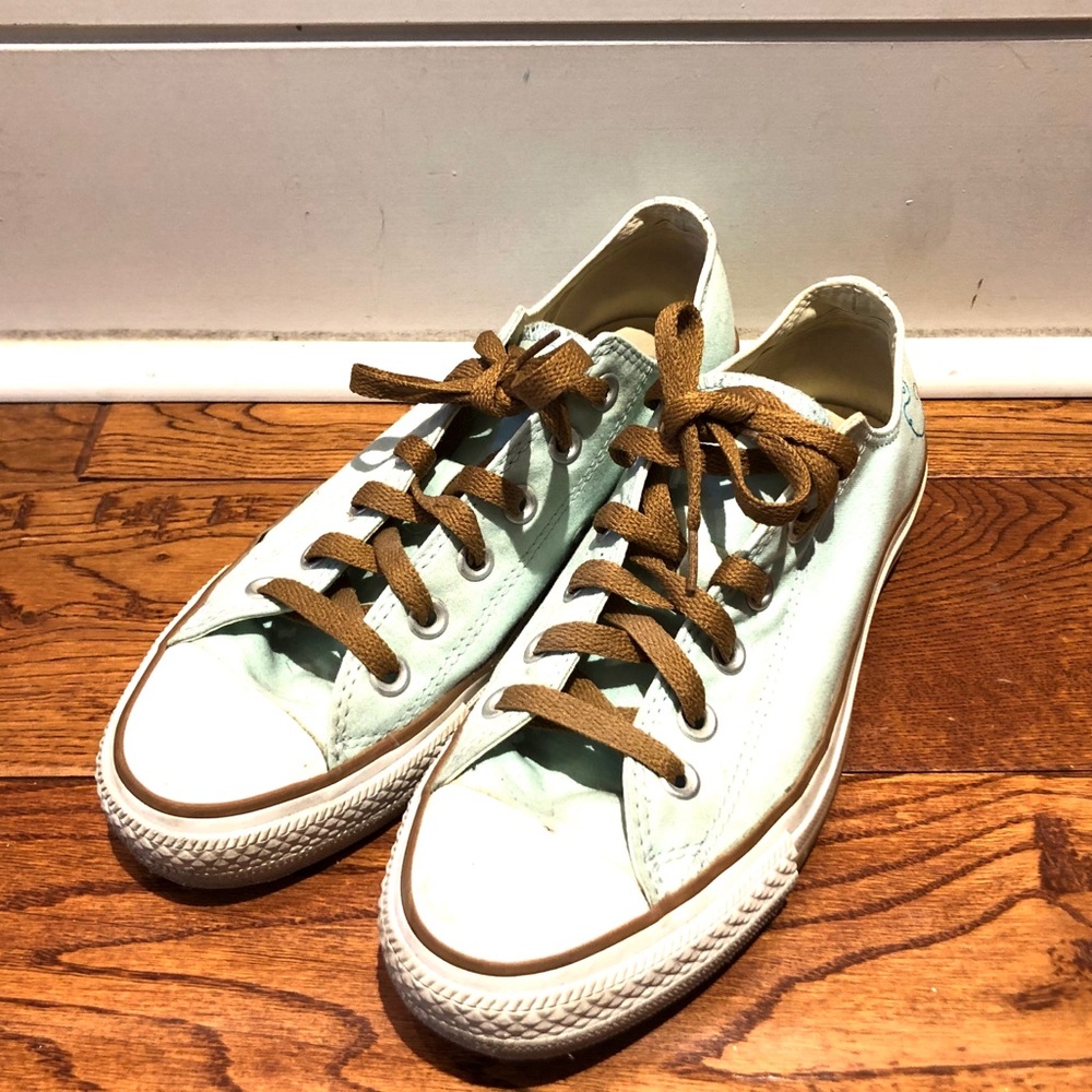 Mint green low top Converse